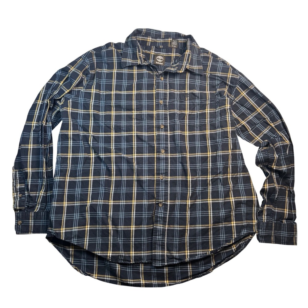 Timberland Mens Plaid Flannel Button Down Shirt Long Sleeve 2XL 2TG